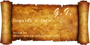 Gogolák Imre névjegykártya