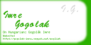 imre gogolak business card
