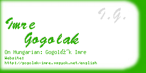 imre gogolak business card